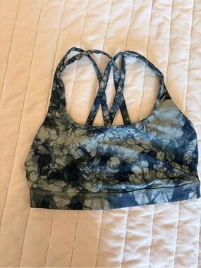 Lululemon Tie-Dye Strappy Sports Bra - Teal/Sage Size 6